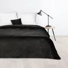 Eurofirany DESIGN 91 LUIZ / 4 Aksominė lovatiesė, dygsniuota karšto spaudimo būdu su palmių lapų raštu, 170X210 cm, spalva: juoda Lovatiesė