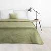 Eurofirany DESIGN 91 LUIZ / 4 Aksominė lovatiesė, dygsniuota karšto spaudimo būdu su palmių lapų raštu, 170X210 cm, spalva: šviesiai žalia Lovatiesė