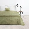 Eurofirany DESIGN 91 LUIZ / 4 Aksominė lovatiesė, dygsniuota karšto spaudimo būdu su palmių lapų raštu, 220X240 cm, spalva: šviesiai žalia Lovatiesė