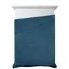 Eurofirany DESIGN 91 BONI / 6 Lovatiesė, dygsniuota karšto spaudimo būdu su lapų raštu, 170X210 cm, spalva: mėlyna Lovatiesė