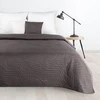Eurofirany DESIGN 91 BONI / 6 Lovatiesė, dygsniuota karšto spaudimo būdu su lapų raštu, 220X240 cm, spalva: grafito Lovatiesė