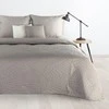 Eurofirany DESIGN 91 BONI / 6 Lovatiesė, dygsniuota karšto spaudimo būdu su lapų raštu, 170X210 cm, spalva: sidabrinė Lovatiesė