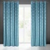 Eurofirany minkšto aksomo užuolaida ARETA su boho stiliaus raštu / 200 g/m2 / 140x250 / mėlynos spalvos
