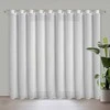 Eurofirany Balta permatoma šifono užuolaida su deimantų akcentais, tvirtinimas žiedais, 350x250 cm, lengva langų dekoracija, elegantiška namų tekstilė, dieninė užuolaida
