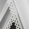 Eurofirany Balta poliesterio užuolaida su dekoratyviniu kraštu, paruošta dideliems langams, 400x250 cm, lengvai prižiūrima namų dekoracija, dieninė užuolaida
