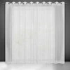 Eurofirany Balta permatoma užuolaida, 290x250 cm, su sidabriniu siūlu, paruoštos žiedinės užuolaidos, modernus langų apdaila, lengva voilio užuolaida Dieninės užuolaidos