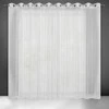 Eurofirany Balta permatoma užuolaida, 290x250 cm, su sidabriniu siūlu, paruoštos žiedinės užuolaidos, modernus langų apdaila, lengva voilio užuolaida Dieninės užuolaidos