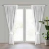 Eurofirany Paruoštas poliesterio užuolaidų komplektas su kutais, lazeriu pjauti kraštai, 140x270 cm dalys, baltos dieninės užuolaidos moderniam interjerui, lengvas audinys