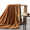 Eurofirany Poliesterio pledas, medaus spalvos dirbtinis kailis, 150x200 cm lovatiesė, minkštas ir jaukus namų dekoras, 3D efekto pledas, dekoratyvinis pledas