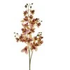 Dirbtinė orchidėjos šaka geltonais ir purpuriniais žiedais