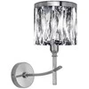 Eurofirany Sidabrinis kristalinis sieninis šviestuvas, K9 kristalų ir metalo konstrukcija, dekoratyvinis apšvietimas glamour ir klasikiniam interjerui, 25x13x30 cm sieninė bra, prabangus šviestuvas