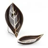 Eurofirany LIMITED COLLECTION ALISMA2 Lapo formos dekoratyvinė lėkštė, 41X20X4 cm, spalva: ruda/auksinė