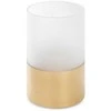 Eurofirany LIMITED COLLECTION BLANCA7 Žvakidė iš meninio stiklo, ∅ 12 X 15 cm, spalva: balta /auksinė