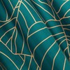 Eurofirany LIMITED COLLECTION LILI2 Minkšto aksomo naktinė užuolaida su didelių lapų motyvu, 140X250 cm, kilpos / žiedai, spalva: tamsi turkio,