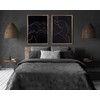 Eurofirany LIMITED COLLECTION LILI4 Švelnaus aksomo lovatiesė, dygsniuota karšto spaudimo (hot press) augalų raštu, 280X260 cm, spalva: juoda