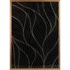 Eurofirany Juodas ir auksinis lapų sienų menas, 53x73 cm dekoratyvinis įrėmintas drobės paveikslas, elegantiškas gėlių sienų dekoras, modernus svetainės meno kūrinys