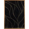 Eurofirany Juodas ir auksinis lapų sienų menas, 53x73 cm dekoratyvinis įrėmintas drobės paveikslas, elegantiškas gėlių sienų dekoras, modernus svetainės meno kūrinys