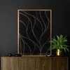 Eurofirany Juodas ir auksinis lapų sienų menas, 53x73 cm dekoratyvinis įrėmintas drobės paveikslas, elegantiškas gėlių sienų dekoras, modernus svetainės meno kūrinys