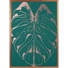 Eurofirany Žalias ir vario lapų sienų menas, 53x73 cm dekoratyvinis paveikslas, modernus botaninis sienų dekoras, įrėmintas drobės atspaudas svetainei