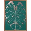 Eurofirany Žalias ir vario lapų sienų menas, 53x73 cm dekoratyvinis paveikslas, modernus botaninis sienų dekoras, įrėmintas drobės atspaudas svetainei