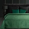 Eurofirany Tamsiai žalia dekoratyvinė lovatiesė su krokodilo odos raštu, 220x240 cm, aksominis poliesteris, riboto leidimo kolekcija, miegamojo užtiesalas Lovatiesė