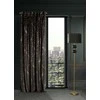 Eurofirany LIMITED COLLECTION VICTORIA3A Minkšto aksomo naktinė užuolaida su geometriniu raštu, 140X270 cm, juosta / tunelis / kabliukai, spalva: juoda, šampano