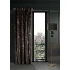 Eurofirany LIMITED COLLECTION VICTORIA3A Minkšto aksomo naktinė užuolaida su geometriniu raštu, 140X270 cm, juosta / tunelis / kabliukai, spalva: juoda, šampano