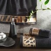 Rankšluostis Eurofirany Rankšluosčių rinkinys dėžutėje 3 dalių, 500g/m² medvilnė, juodas leopardo raštas, vonios rankšluosčiai, namų vonios kambario rinkinys, minkšta medvilnė