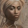 Eurofirany Rankomis tapytas Afrikos moters portretas ant drobės, bėžiniai tonai, etninis stilius, įrėmintas sienos menas, 60x80 cm, elegantiškas namų dekoras, interjero detalė