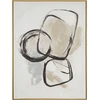Eurofirany Smėlio spalvos abstraktus rankomis tapytas paveikslas ant drobės, 60x80 cm, modernus įrėmintas meno kūrinys, minimalistinis dekoras, unikali sienų puošmena