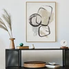 Eurofirany Smėlio spalvos abstraktus rankomis tapytas paveikslas ant drobės, 60x80 cm, modernus įrėmintas meno kūrinys, minimalistinis dekoras, unikali sienų puošmena
