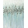 Eurofirany Šviesiai mėlynas rankomis tapytas paveikslas ant drobės su blizgučiais ir akmenėliais, 60x80 cm, modernus namų dekoras, elegantiška sienų dekoracija svetainei