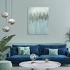 Eurofirany Šviesiai mėlynas rankomis tapytas paveikslas ant drobės su blizgučiais ir akmenėliais, 60x80 cm, modernus namų dekoras, elegantiška sienų dekoracija svetainei