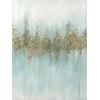 Eurofirany Šviesiai mėlynas abstraktus paveikslas su dekoratyviniais akmenukais, rankomis tapytas ant drobės, modernus sienų menas svetainei ar biurui, 60x80 cm, namų dekoras