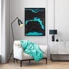 Eurofirany Turkio ir juodos spalvos spausdintas sienos paveikslas su aukso papuošimais, įrėmintas drobės dekoras moderniam interjerui, 53x73 cm, stilinga namų puošmena