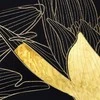 Eurofirany Gėlių sienos menas, žalias ir juodas fonas su auksiniais akcentais, spausdinta drobė ant MDF, dekoratyvinis paveikslas svetainei ar miegamajam, namų dekoras
