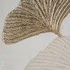 Eurofirany Auksinių lapų sienos menas, rankomis tapytas ant drobės, 80x100 cm, prabangus glamour dekoras, stilizuotas botaninis paveikslas, interjero detalė