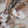 Eurofirany Rankomis tapytas gėlių paveikslas ant drobės, smėlio spalvos gėlių kompozicija, 60x120 cm ilgas formatas, svetainės ir miegamojo dekoras, skandinaviškas boho stilius, sienų puošmena