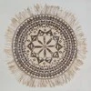 Eurofirany Rankomis tapytas smėlio spalvos ornamentų paveikslas ant drobės, 60x60 cm kvadratinis paveikslas, unikalus dekoratyvinis meno kūrinys svetainei ar miegamajam, sienų dekoracija