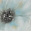 Eurofirany Rankomis tapytas gėlių paveikslas ant drobės, smėlio ir mėlynos spalvos gėlės, 60x60 cm kvadratinis paveikslas, klasikinis elegantiškas dekoras, unikali tekstūrinė sienų dekoracija