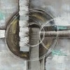 Eurofirany Geometrinės abstrakcijos sienos menas, rankomis tapyta ant drobės, smėlio spalvos tonai, modernus dekoras, 80x80 cm, abstraktus paveikslas, interjero detalė
