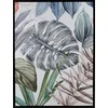Eurofirany Žalias ir baltas lapų paveikslas, rankomis tapytas ant drobės, natūralus modernus sienų menas, 60x80 cm įrėmintas dekoras, namų interjerui