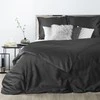 Eurofirany NOVA3 aukštos kokybės medvilninio satino vienspalvės patalynės komplektas, 180 X 200 cm, 2 vnt. 70 X 80cm, spalva: juoda