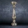 Eurofirany Šampano spalvos stiklinis žvakidė su LED lemputėmis, dekoratyvinė Kalėdų stalo puošmena, 11 cm x 41 cm apšviestas žvakidė, šventinė namų dekoracija, stalo dekoras
