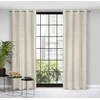 Eurofirany minkšto aksomo užuolaida ARETA su boho stiliaus raštu / 200 g/m2 / 140x250 / kreminės spalvos