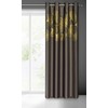 Eurofirany Naktinė blackout tipo temdanti užuolaida HARMONY su blizgiu ginkmedžio raštu, 140 X 250 cm, žiedai, spalva: ruda, auksinė