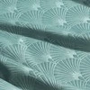 Naktinė užuolaida Eurofirany JULIA iš minkšto aksomo su geometriniu vėduoklės raštu, 140X250 cm, kilpos /žiedai, spalva: turkio