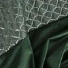Eurofirany MARGOT Naktinė užuolaida iš aksomo su siuvinėjimu dekoruota juosta ir blizgučiais, 140X250 cm, kilpos /žiedai, spalva: tamsiai žalia
