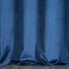 Eurofirany MARGOT Naktinė užuolaida iš aksomo su siuvinėjimu dekoruota juosta ir blizgučiais, 140X250 cm, kilpos /žiedai, spalva: mėlyna