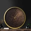 Eurofirany Juodas dekoratyvinis sieninis laikrodis, 60 cm pločio, 5 cm gylio, 60 cm aukščio, veikiantis su baterijomis, geležies ir MDF rėmas su stiklu, modernus interjero akcentas